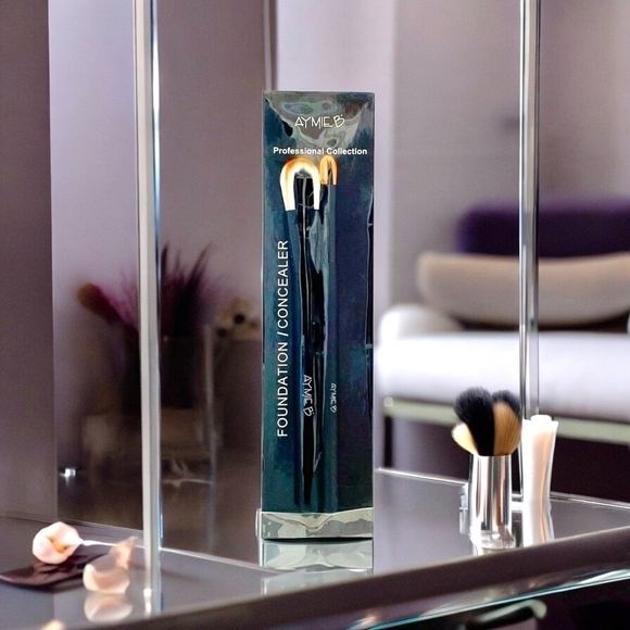 AYMIE B' Foundation Brush Concealer Brush Makeup Brushes Set - Picture 1 of 8